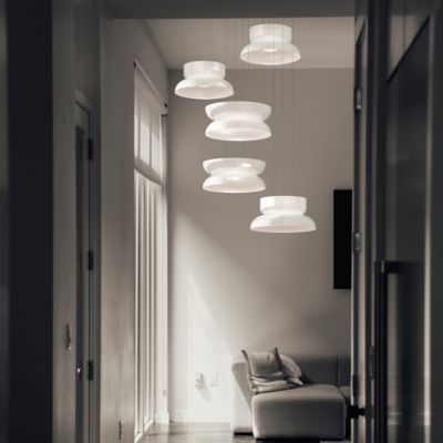 Shown in White finish, in use, lit
