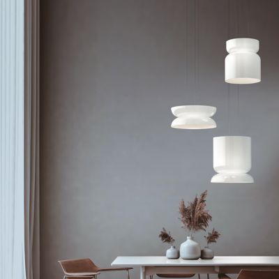 Shown in White finish, in use, lit