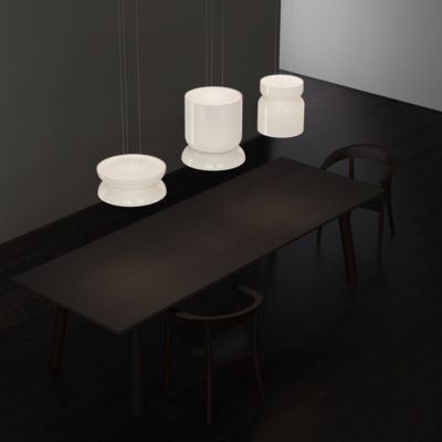Shown in White finish, in use, lit