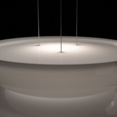 Shown in White finish, in use, lit