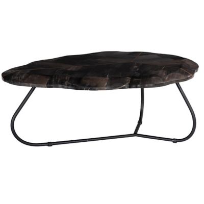 Mosaic Leaf Petrified Coffee Table