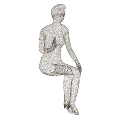 Crazy Wire Lounging Female Sculpture
