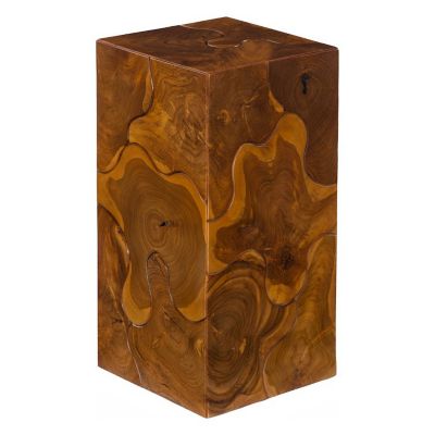 Teak Slice Pedestal Table