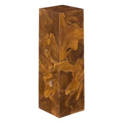 Teak Slice Pedestal Table