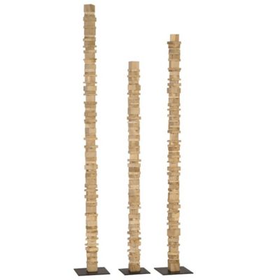 Stacked Wood Floor Sculpture, Set of 3