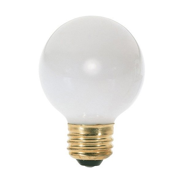 25W 120V G16 1/2 E26 Gloss White Bulb 6-Pack