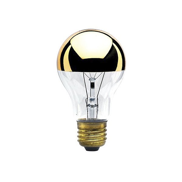 60W 120V A19 E26 Half gold Bulb 2-Pack