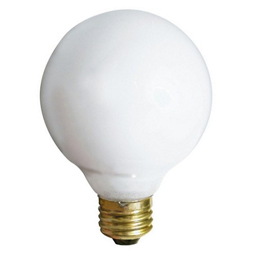 25W 120V G25 E26 Gloss White Bulb (3-Pack)