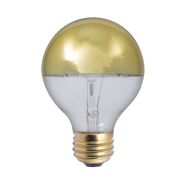40W 120V G25 E26 Half Gold Bulb 2-Pack