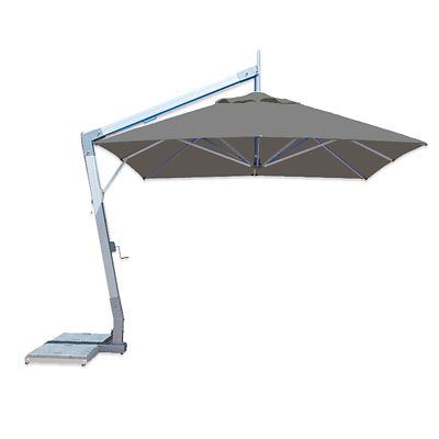Hurricane Square Side Wind Aluminum Cantilever Umbrella With Base, 10 Ft.