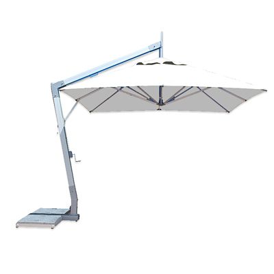 Hurricane Square Side Wind Aluminum Cantilever Umbrella With Base, 10 Ft.