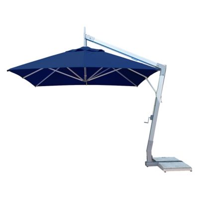 Hurricane Square Side Wind Aluminum Cantilever Umbrella With Base, 11 Ft.