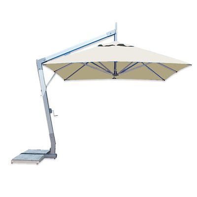 Hurricane Square Side Wind Aluminum Cantilever Umbrella With Base, 11 Ft.