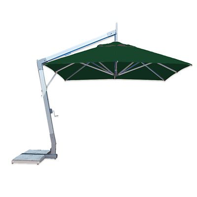 Hurricane Square Side Wind Aluminum Cantilever Umbrella With Base, 11 Ft.