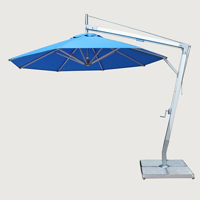 Santa Ana Round Side Wind Aluminum Cantilever Umbrella With Base