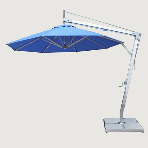 Santa Ana Round Side Wind Aluminum Cantilever Umbrella With Base