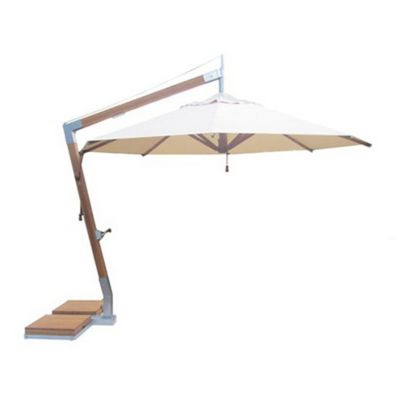 Round Levante Side Wind Bamboo Cantilever Umbrella With Base