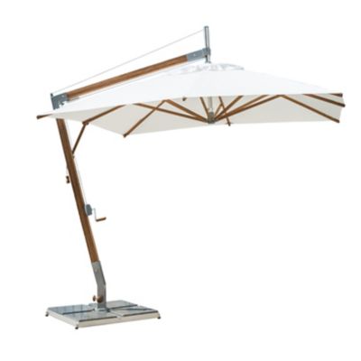 Sirocco Square Side Wind Bamboo Cantilever Umbrella With Base By Bambrella At Lumens Com