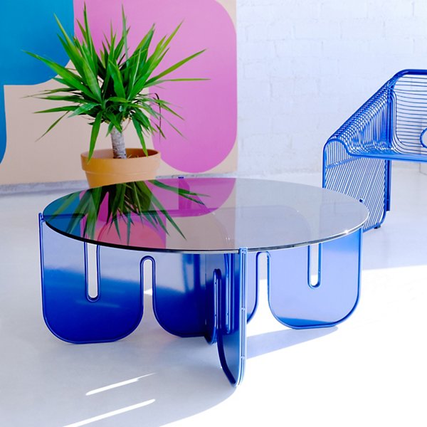 Wave Table with Glass Top