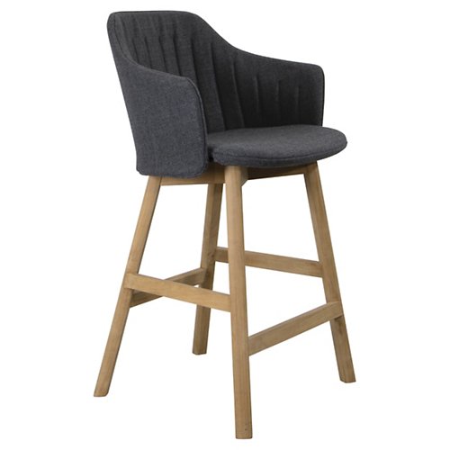 Choice Indoor/Outdoor Stool with Seat/Back Covers, Teak Base