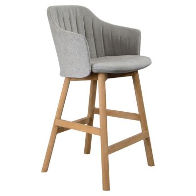 Choice Indoor/Outdoor Stool with Seat/Back Covers, Teak Base