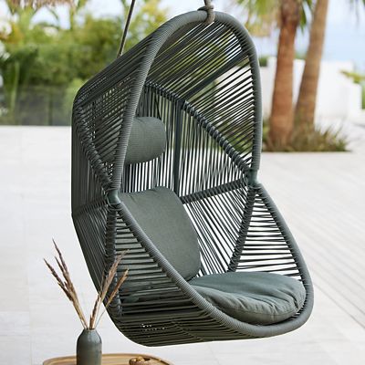 Sika-Design Hanging Egg chair, dark grey seat cushion