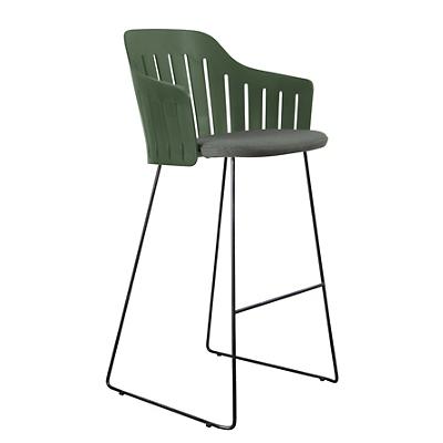 Choice Outdoor Bar Chair with Seat Cover, Sled Base