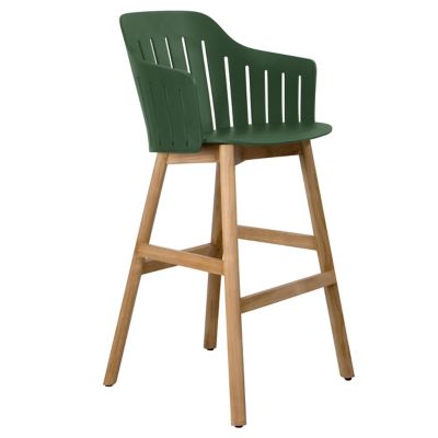 Choice Indoor/Outdoor Bar Chair with Teak Base by Caneline at