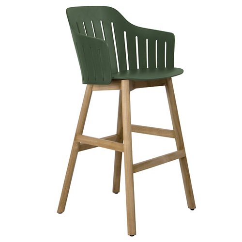 Choice Indoor/Outdoor Bar Chair with Teak Base