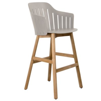 Choice Indoor/Outdoor Bar Chair with Teak Base