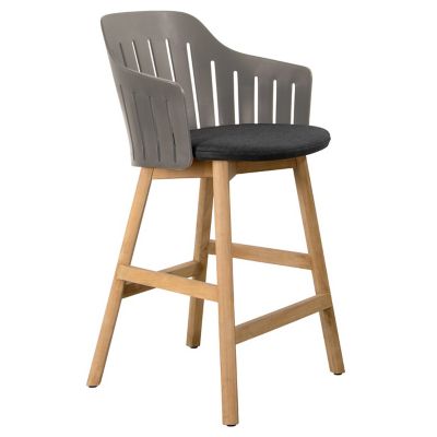 Choice Indoor/Outdoor Stool with Seat Cover, Teak Base