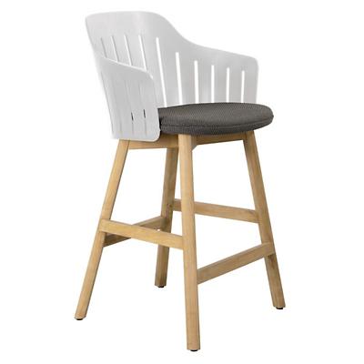 Choice Indoor/Outdoor Stool with Seat Cover, Teak Base