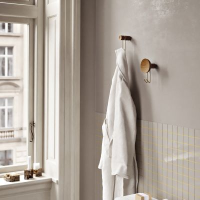 Shown in Walnut with Satin Brass color, Small & Large size, in use