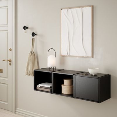 Shown in Black with Satin Brass color, Large size, in use