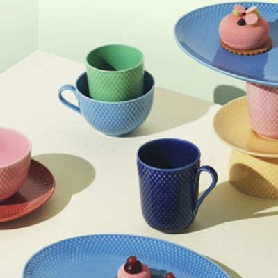 Rhombe Color Mug with Handle, Set of 4
