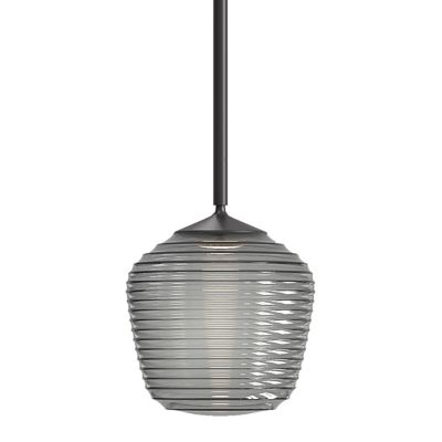 Nara LED Mini Pendant with Taper Ribbed Shade