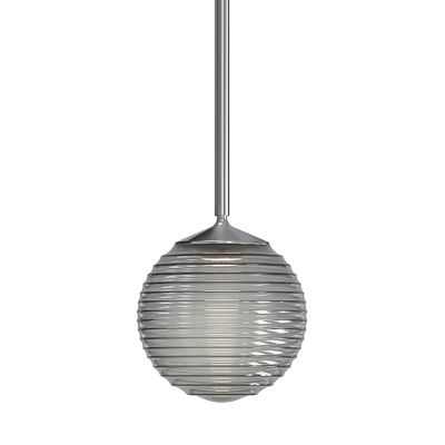 Nara LED Mini Pendant with Globe Ribbed Shade