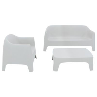Solid Outdoor Sofa and Coffee Table Set