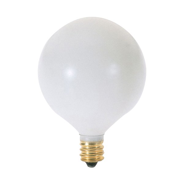 25W 120V G16 1/2 E12 White Bulb 6-Pack