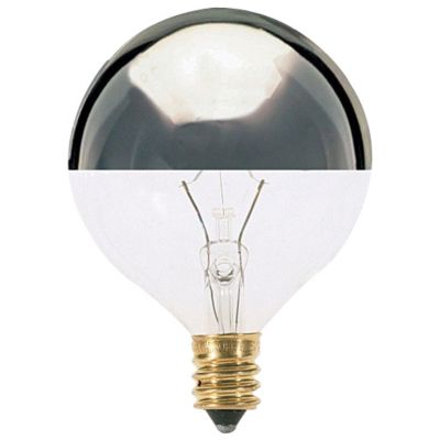 40W 120V G16 1/2 E12 Silver Crown Bulb 6-Pack by Bulbrite at