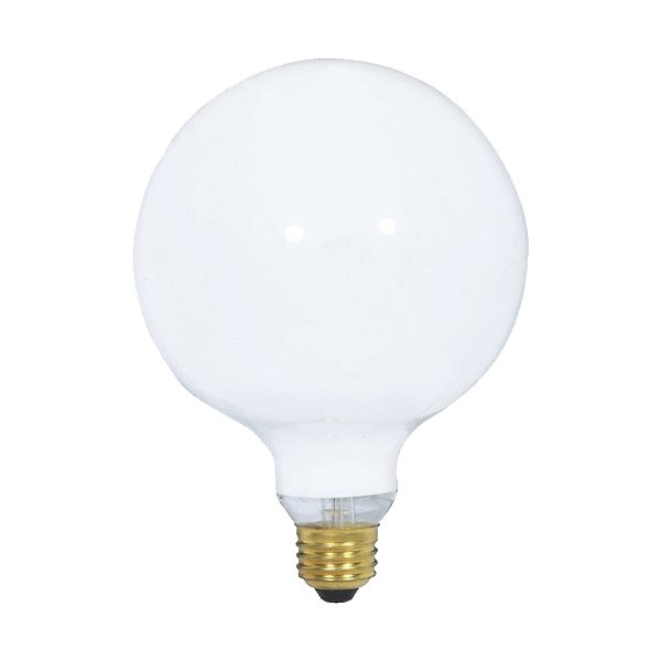 25W 120V G40 E26 Gloss White Bulb 2-Pack