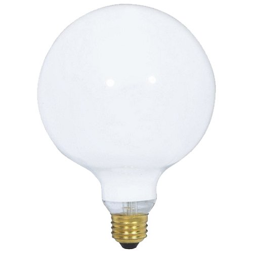 40W 120V G40 E26 Gloss White Bulb 2-Pack