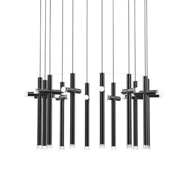 Seesaw LED Cross Circular Multi-Light Pendant