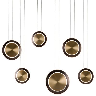 Saturn Linear Suspension (Brass w/Blk Brnz|6 Light)-OPEN BOX