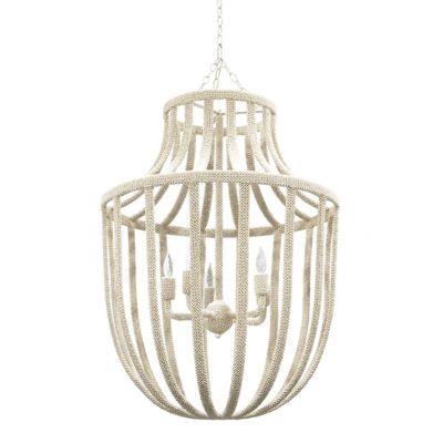 Paloma Coco Chandelier by Palecek (White) - OPEN BOX RETURN