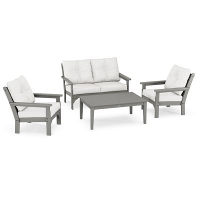 Vineyard Outdoor 4 Piece Deep Lounge Seating Set