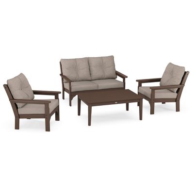 Vineyard Outdoor 4 Piece Deep Lounge Seating Set