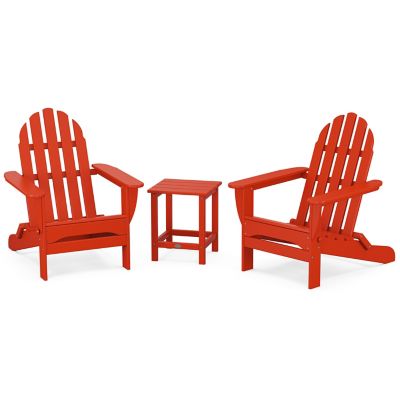 Classic Outdoor Folding Adirondack 3-Piece Set with Long Island