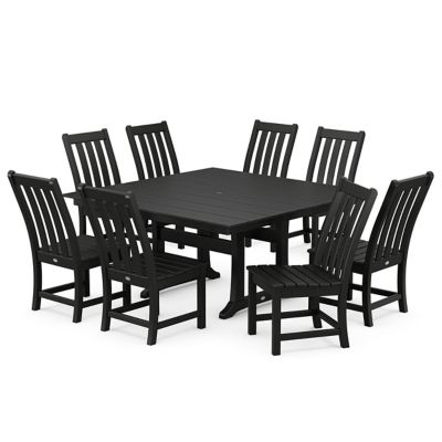 Vineyard Outdoor 9-Piece Farmhouse Trestle Dining Set