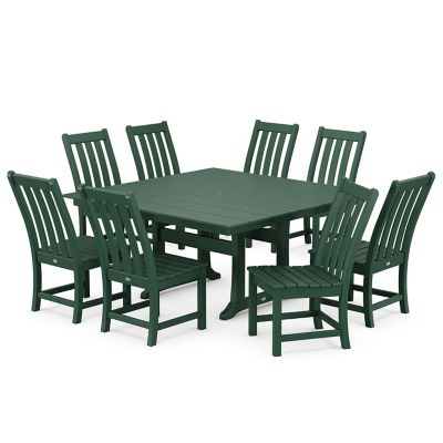 Vineyard Outdoor 9-Piece Farmhouse Trestle Dining Set